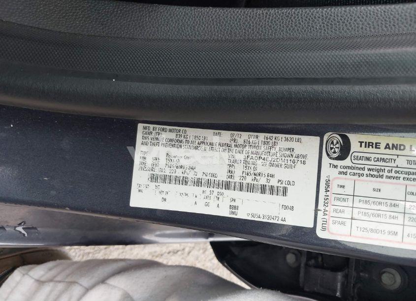 Photo 9 of 2013 Ford Fiesta SE (VIN 3FADP4EJ2DM116718)