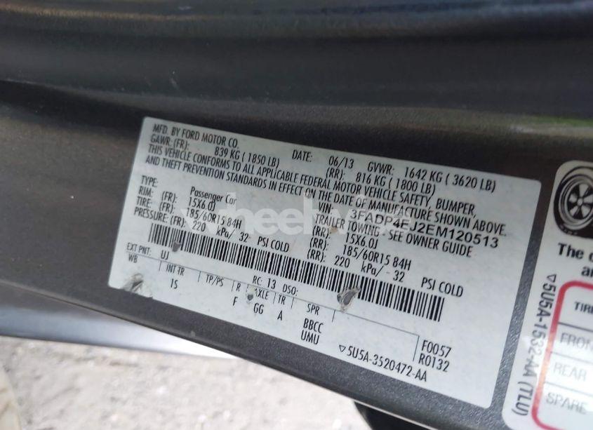 Photo 9 of 2014 Ford Fiesta SE (VIN 3FADP4EJ2EM120513)