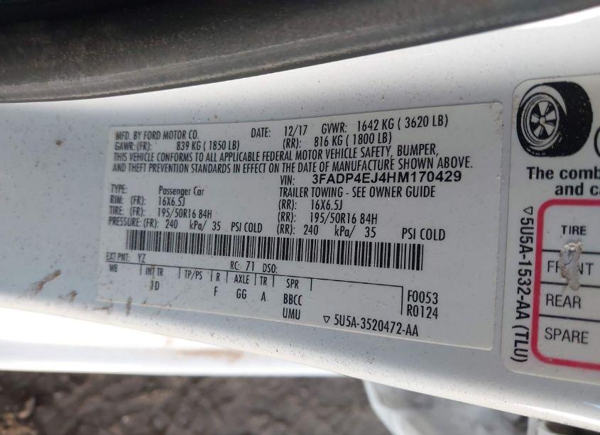 Photo 9 of 2017 Ford Fiesta SE (VIN 3FADP4EJ4HM170429)