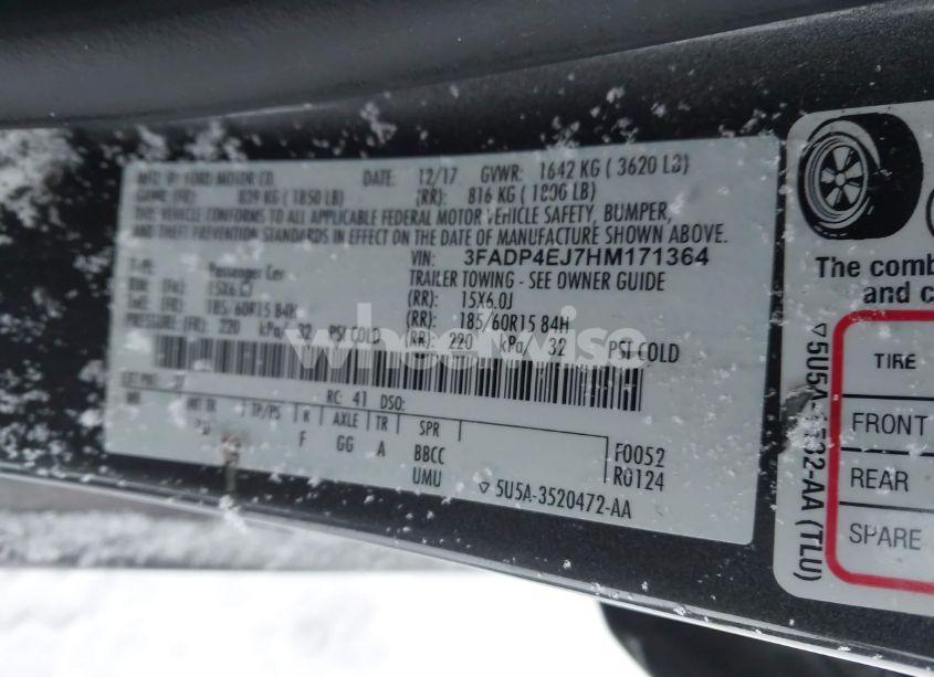 Photo 9 of 2017 Ford Fiesta SE (VIN 3FADP4EJ7HM171364)