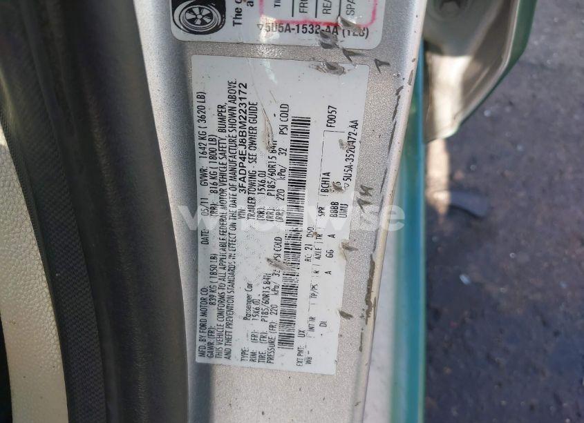 Photo 9 of 2011 Ford Fiesta SE (VIN 3FADP4EJ8BM223172)