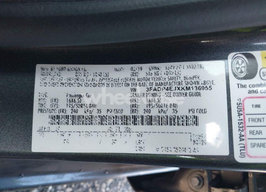 Photo 9 of 2019 Ford Fiesta SE (VIN 3FADP4EJXKM136955)