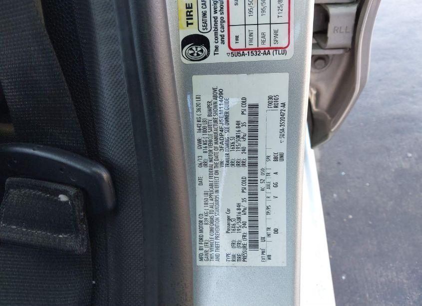 Photo 9 of 2014 Ford Fiesta TITANIUM (VIN 3FADP4FJ5EM114090)