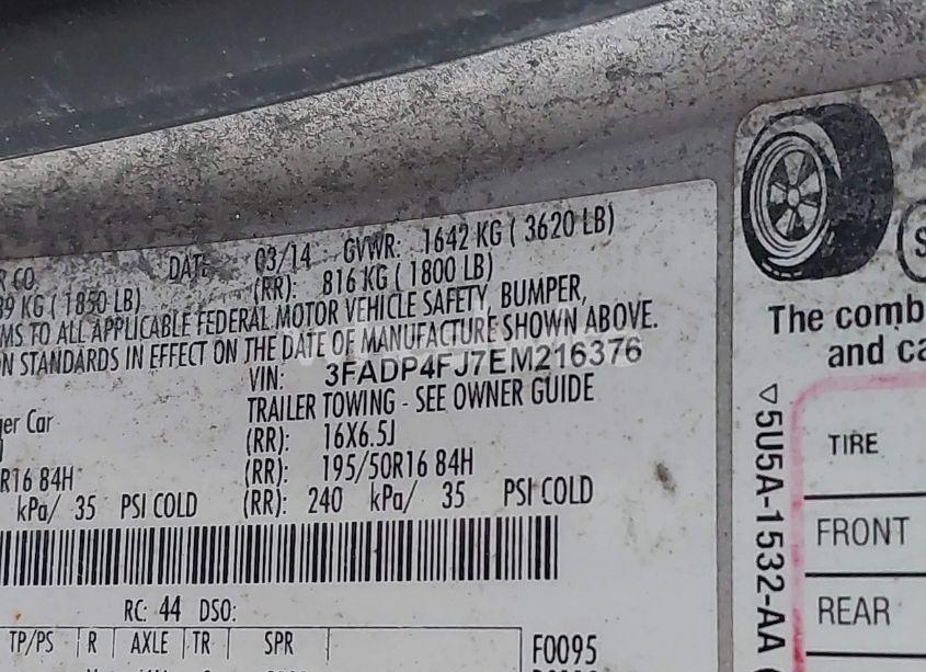 Photo 9 of 2014 Ford Fiesta TITANIUM (VIN 3FADP4FJ7EM216376)