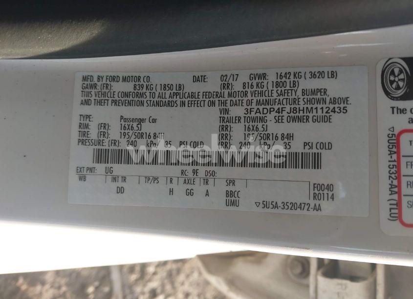 Photo 9 of 2017 Ford Fiesta TITANIUM (VIN 3FADP4FJ8HM112435)