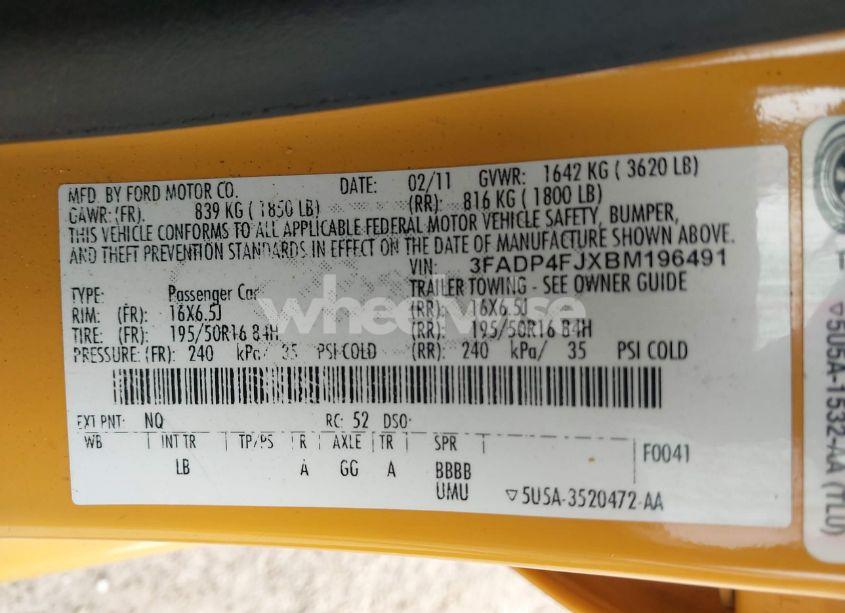 Photo 9 of 2011 Ford Fiesta SES (VIN 3FADP4FJXBM196491)