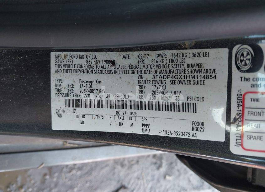 Photo 9 of 2017 Ford Fiesta ST (VIN 3FADP4GX1HM114854)