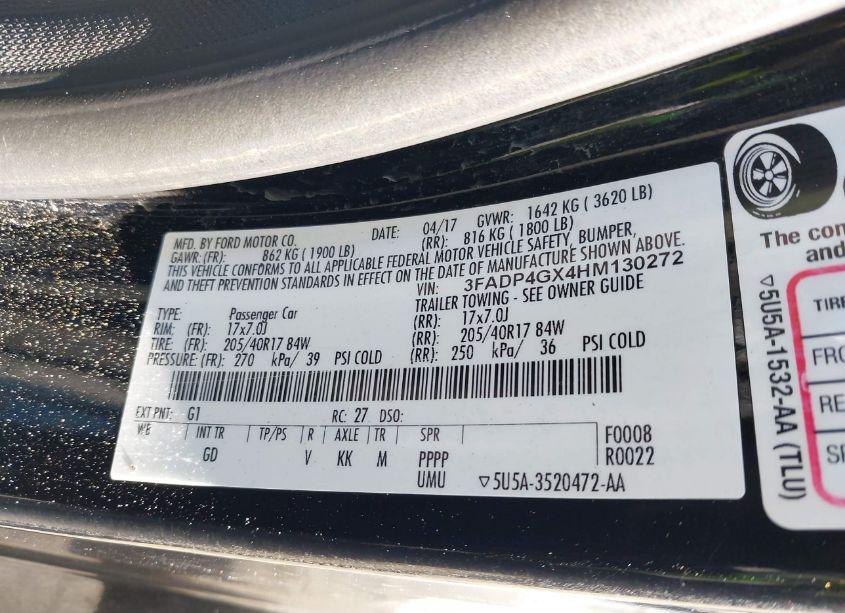 Photo 9 of 2017 Ford Fiesta ST (VIN 3FADP4GX4HM130272)