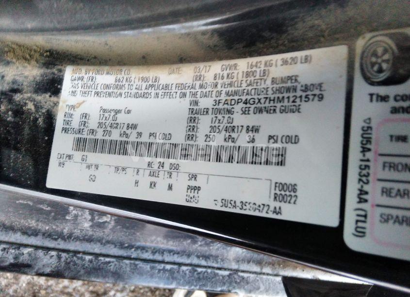 Photo 9 of 2017 Ford Fiesta ST (VIN 3FADP4GX7HM121579)