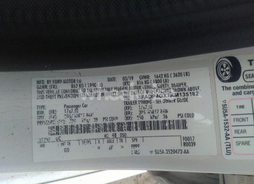 Photo 9 of 2019 Ford Fiesta ST (VIN 3FADP4GX7KM135182)