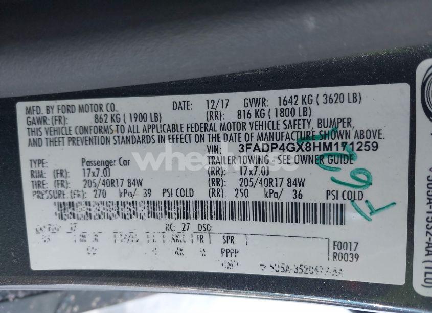 Photo 9 of 2017 Ford Fiesta ST (VIN 3FADP4GX8HM171259)