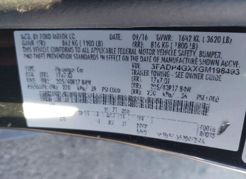 Photo 9 of 2016 Ford Fiesta ST (VIN 3FADP4GXXGM198493)