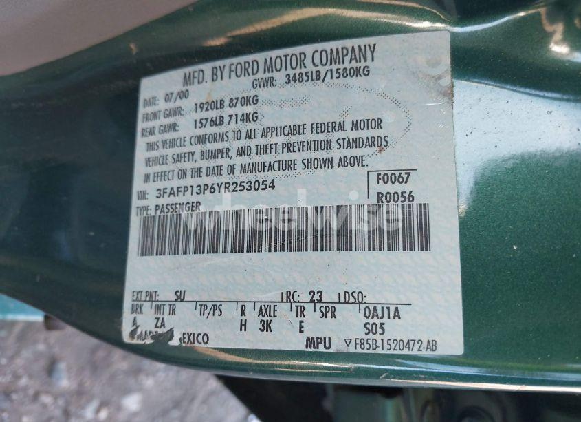 Photo 9 of 2000 Ford Escort N/A (VIN 3FAFP13P6YR253054)