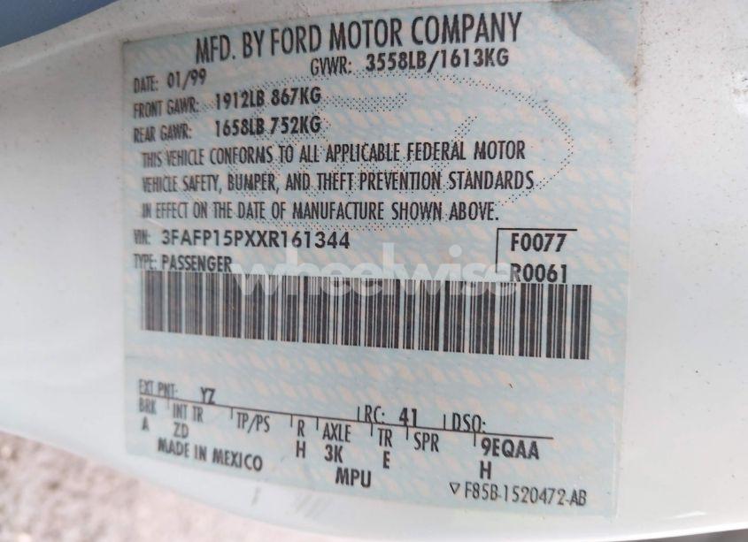 Photo 9 of 1999 Ford Escort SE (VIN 3FAFP15PXXR161344)