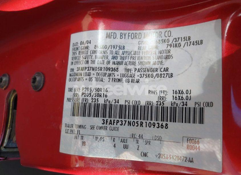 Photo 9 of 2005 Ford Focus ZX5 (VIN 3FAFP37N05R109368)