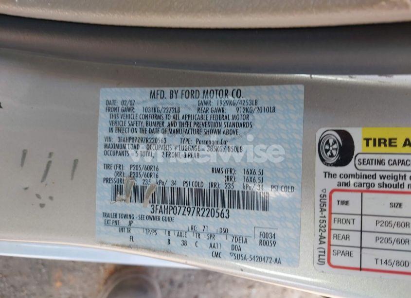 Photo 9 of 2007 Ford Fusion SE (VIN 3FAHP07Z97R220563)
