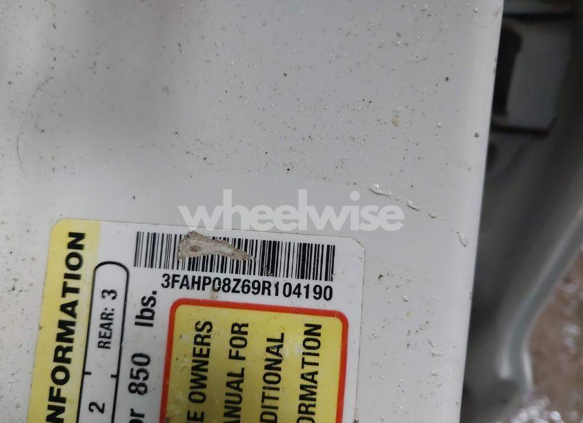 Photo 9 of 2009 Ford Fusion SEL (VIN 3FAHP08Z69R104190)