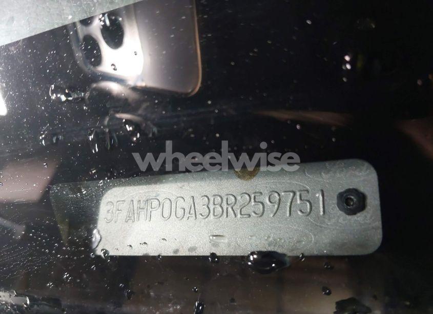 Photo 9 of 2011 Ford Fusion S (VIN 3FAHP0GA3BR259751)