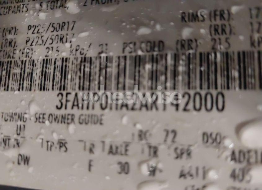 Photo 9 of 2010 Ford Fusion SE (VIN 3FAHP0HA2AR142000)