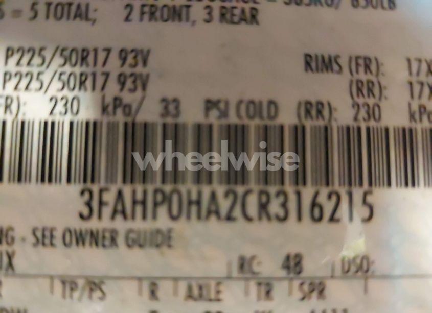 Photo 9 of 2012 Ford Fusion SE (VIN 3FAHP0HA2CR316215)