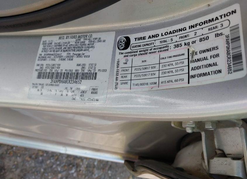 Photo 9 of 2012 Ford Fusion SE (VIN 3FAHP0HA8CR234652)