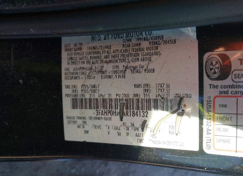 Photo 9 of 2010 Ford Fusion SE (VIN 3FAHP0HA9AR184132)