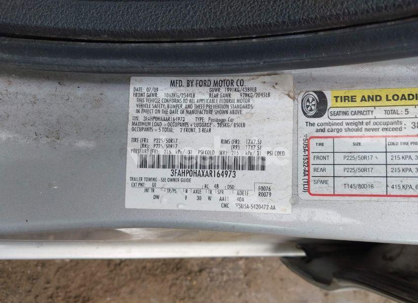 Photo 9 of 2010 Ford Fusion SE (VIN 3FAHP0HAXAR164973)