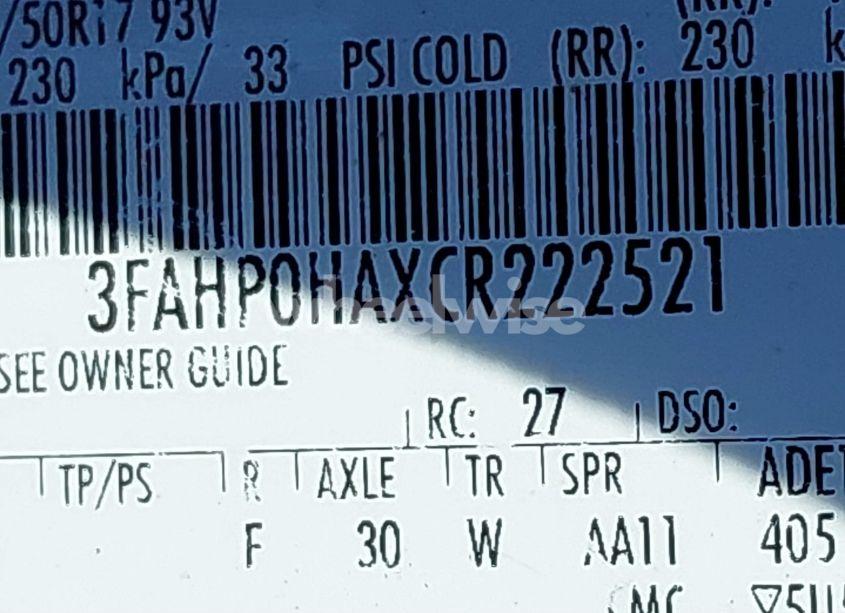 Photo 9 of 2012 Ford Fusion SE (VIN 3FAHP0HAXCR222521)