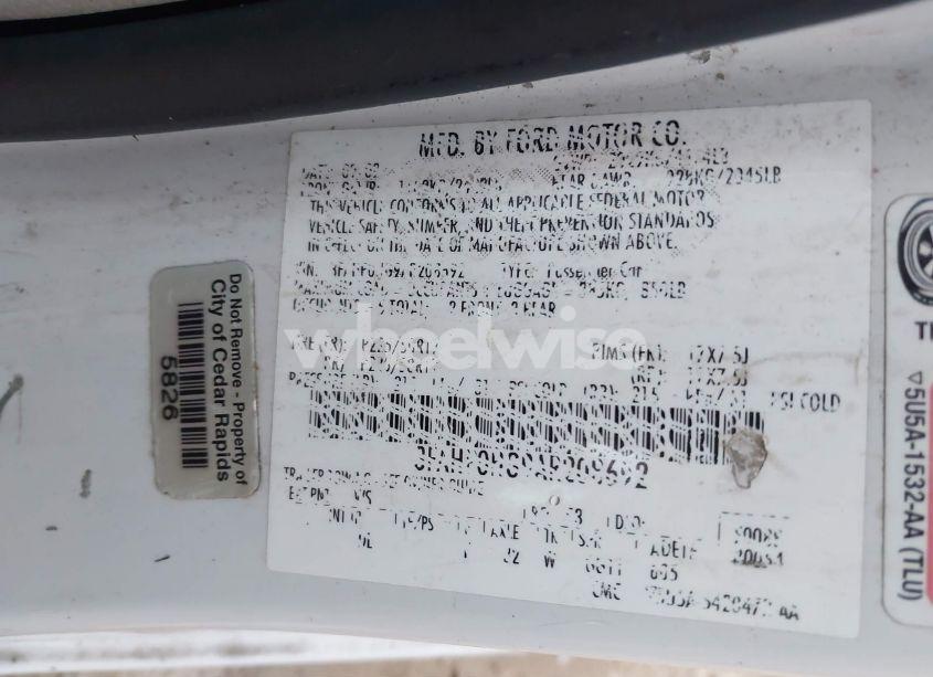 Photo 9 of 2010 Ford Fusion SE (VIN 3FAHP0HG9AR208692)