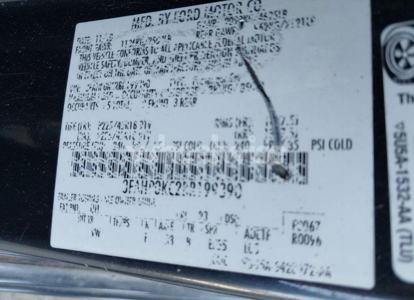 Photo 9 of 2011 Ford Fusion SPORT (VIN 3FAHP0KC2BR199390)