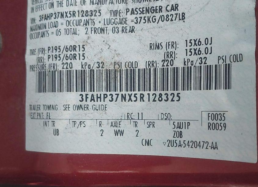 Photo 9 of 2005 Ford Focus ZX5 (VIN 3FAHP37NX5R128325)