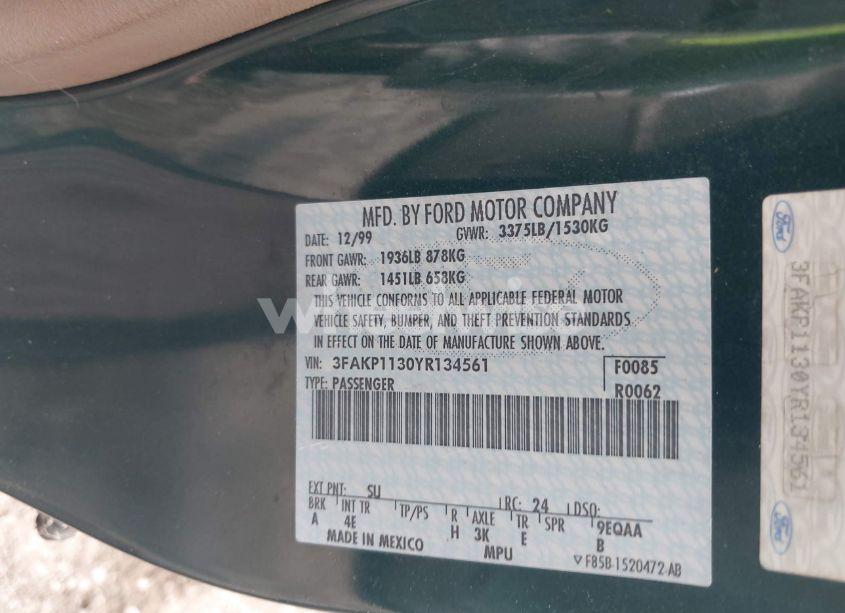 Photo 9 of 2000 Ford Escort ZX2 (VIN 3FAKP1130YR134561)