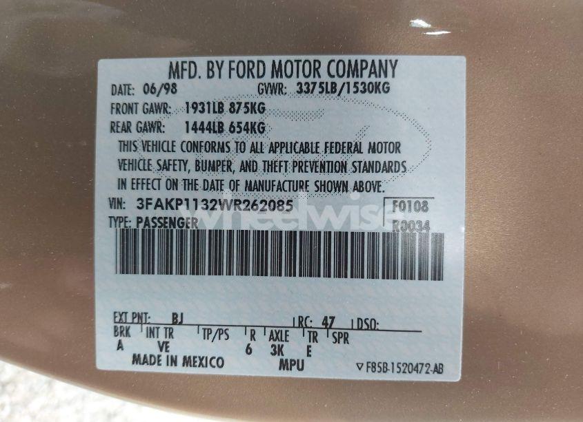 Photo 9 of 1998 Ford Escort ZX2 COOL/ZX2 HOT (VIN 3FAKP1132WR262085)