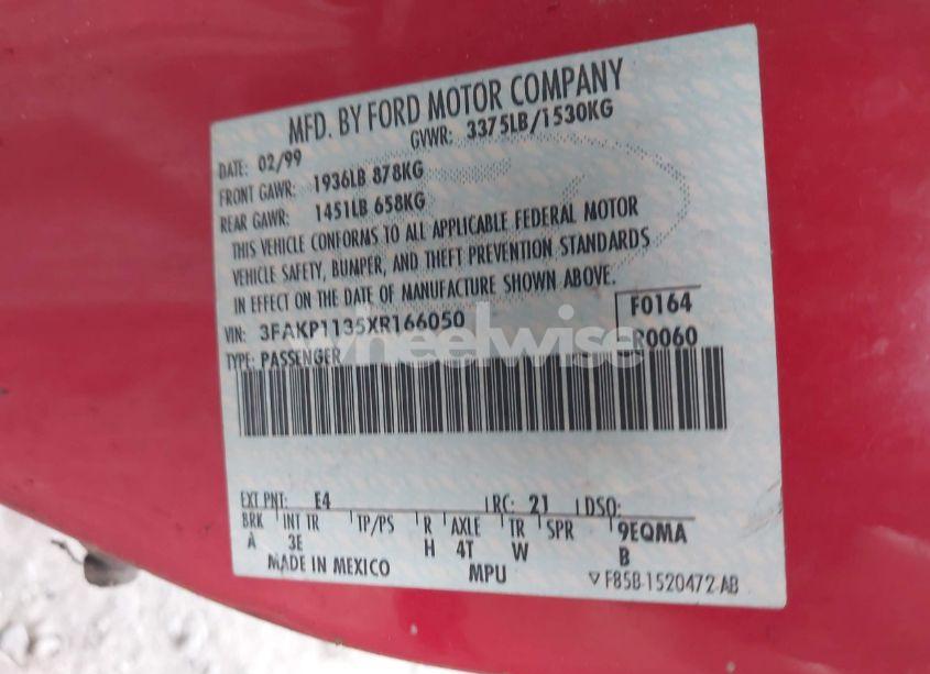 Photo 9 of 1999 Ford Escort ZX2/COOL/HOT (VIN 3FAKP1135XR166050)