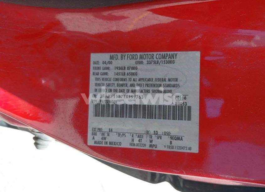 Photo 9 of 2000 Ford Escort ZX2 (VIN 3FAKP1137YR199763)