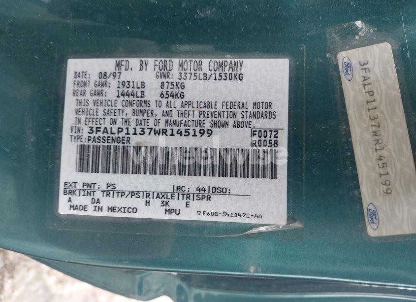 Photo 9 of 1998 Ford Escort ZX2 COOL/ZX2 HOT (VIN 3FALP1137WR145199)