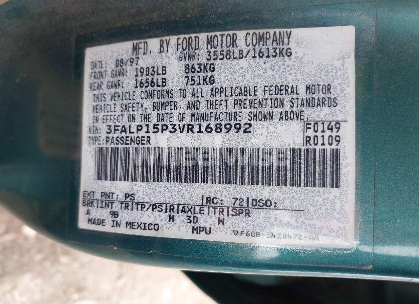Photo 9 of 1997 Ford Escort LX (VIN 3FALP15P3VR168992)