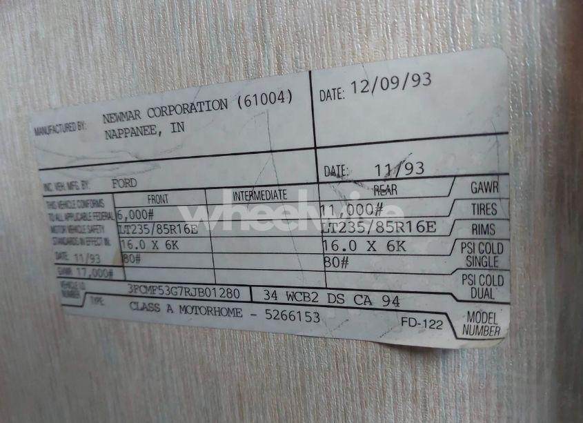 Photo 9 of 1994 Ford F530 SUPER DUTY (VIN 3FCMF53G7RJB01280)