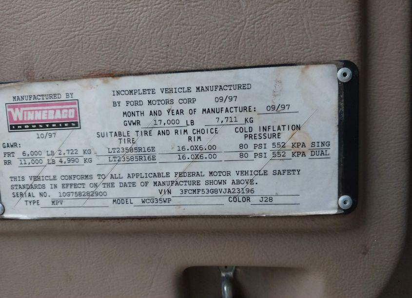 Photo 9 of 1997 Ford F530 SUPER DUTY (VIN 3FCMF53G8VJA23196)