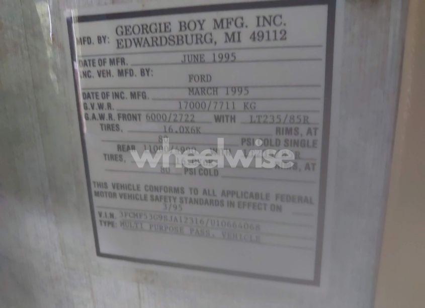 Photo 9 of 1995 Ford F530 SUPER DUTY (VIN 3FCMF53G9SJA12316)