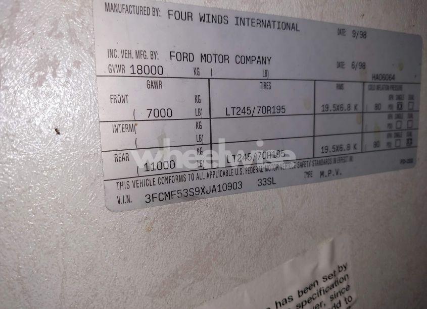 Photo 9 of 1999 Ford F550 SUPER DUTY STRIPPED CHASS (VIN 3FCMF53S9XJA10903)