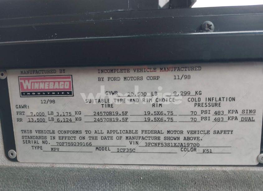 Photo 9 of 1999 Ford F550 SUPER DUTY STRIPPED CHASS (VIN 3FCNF53S1XJA19700)