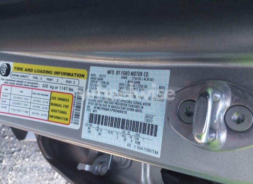 Photo 9 of 2023 Ford Bronco SPORT BIG BEND (VIN 3FMCR9B61PRD68010)