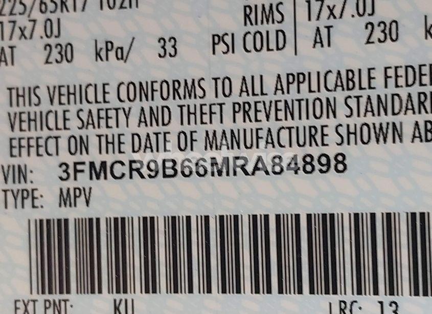 Photo 9 of 2021 Ford Bronco SPORT BIG BEND (VIN 3FMCR9B66MRA84898)