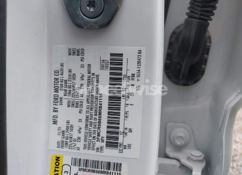 Photo 9 of 2021 Ford Bronco SPORT BIG BEND (VIN 3FMCR9B66MRB41116)