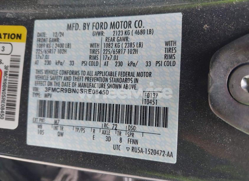 Photo 9 of 2025 Ford Bronco SPORT BIG BEND (VIN 3FMCR9BN0SRE08450)