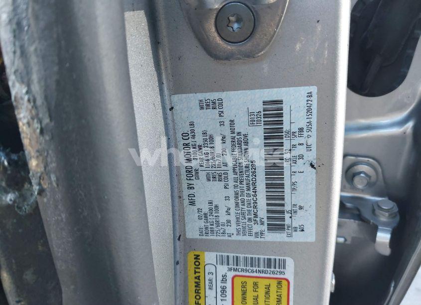 Photo 9 of 2022 Ford Bronco SPORT OUTER BANKS (VIN 3FMCR9C64NRD26295)