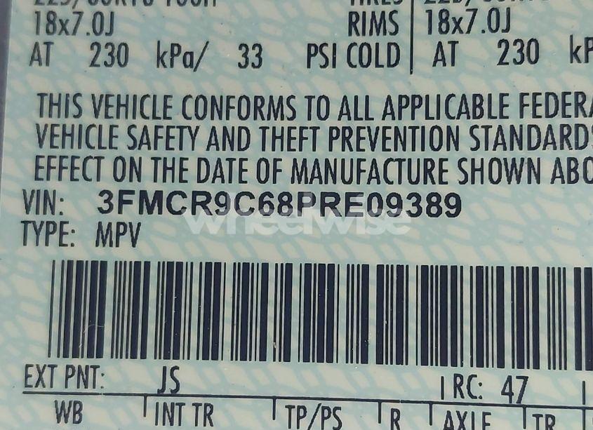 Photo 9 of 2023 Ford Bronco SPORT OUTER BANKS (VIN 3FMCR9C68PRE09389)