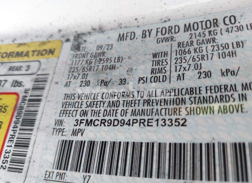 Photo 9 of 2023 Ford Bronco SPORT BADLANDS (VIN 3FMCR9D94PRE13352)