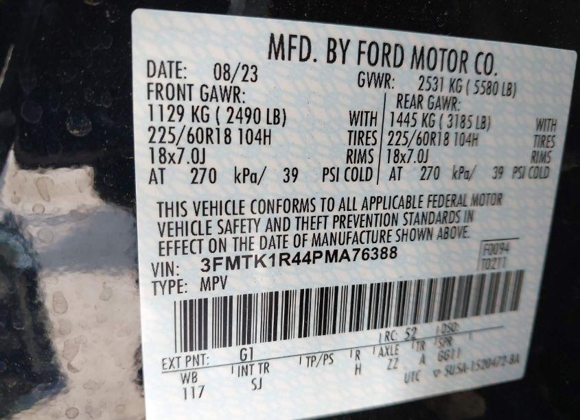 Photo 9 of 2023 Ford Mustang MACH-E SELECT (VIN 3FMTK1R44PMA76388)